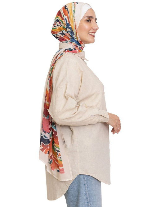 Beige Pocket Over Size Linen Shirt - Khotwh